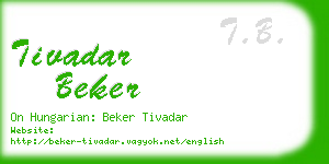 tivadar beker business card